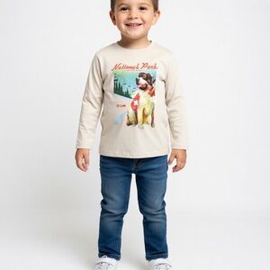 Boy’s long-sleeve "National Park" dog graphic t-shirt by Cat & Jack.